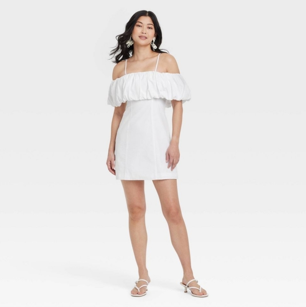 NWT A New Day Ruffle Mini A-Line White Size 4